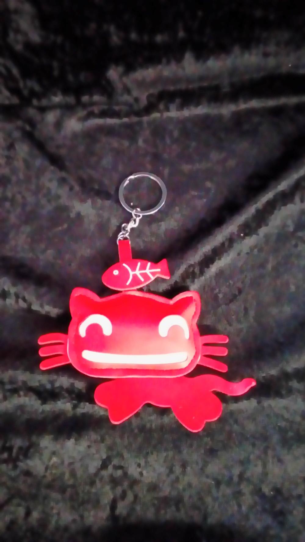 PORTE CLES CHAT ROUGE