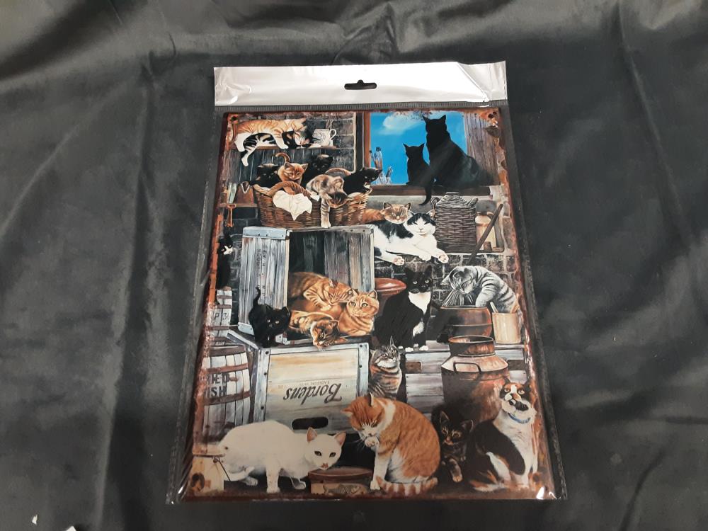 PLAQUE MÉTAL CHATS (NU-36) - NS-502