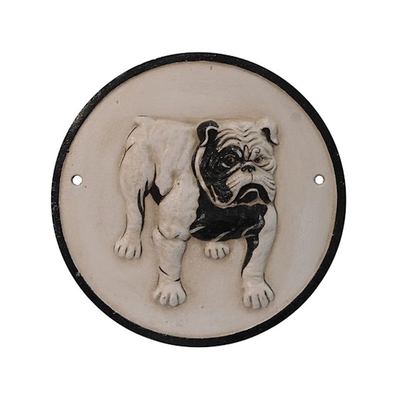 PLAQUE EN FONTE BOULEDOGUE - DIAM.23.8 CM (CS-23)