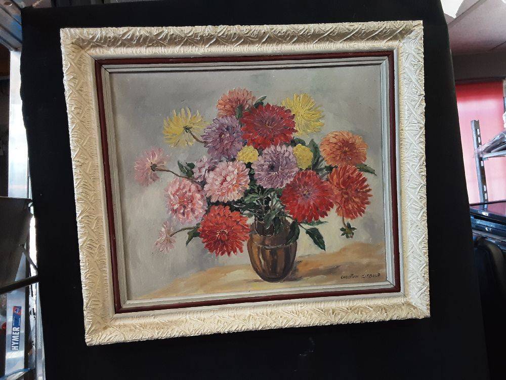 TABLEAU BOUQUET  DE FLEURS SIGNÉ ZIEBOLD