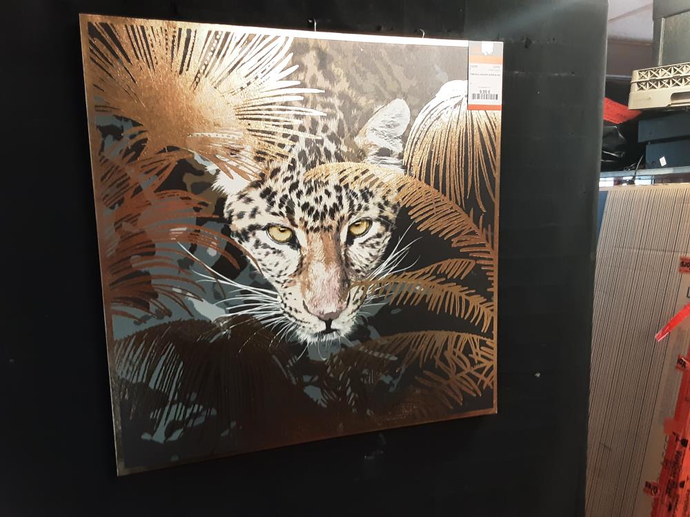 TABLEAU JAGUAR DORÉ 60X60