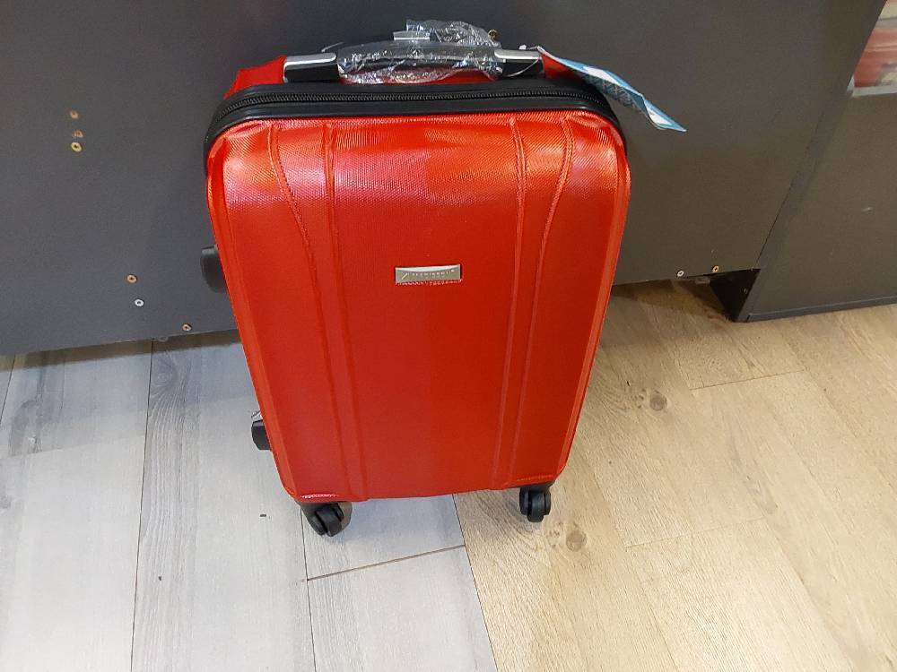 VALISE COLORIS ROUGE PM - 4 ROUES - 100% ABS (03504)