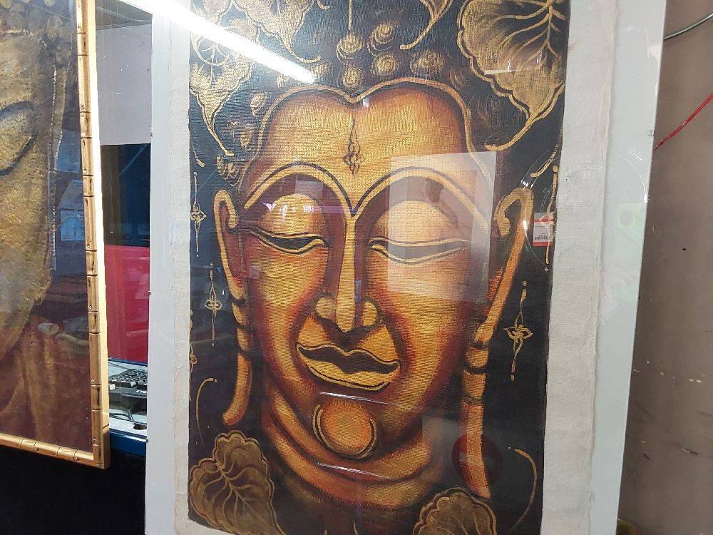 TABLEAU TGM PAPIER MOTIF VISAGE THAILANDAIS 91X61