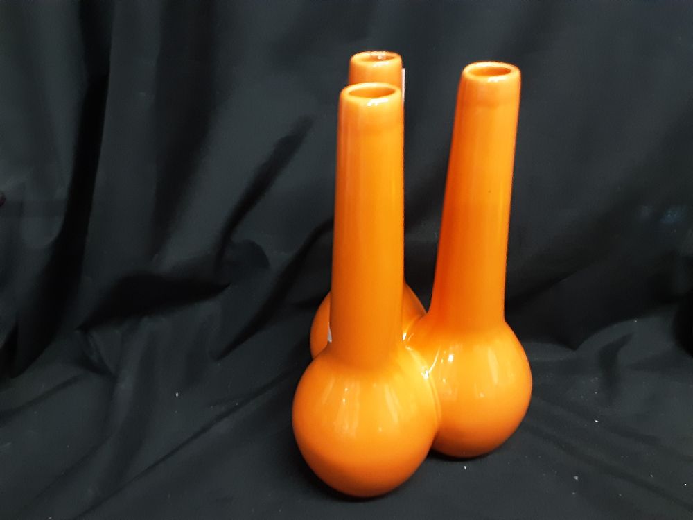 VASE TRIPLE COPENHAGUE ORANGE