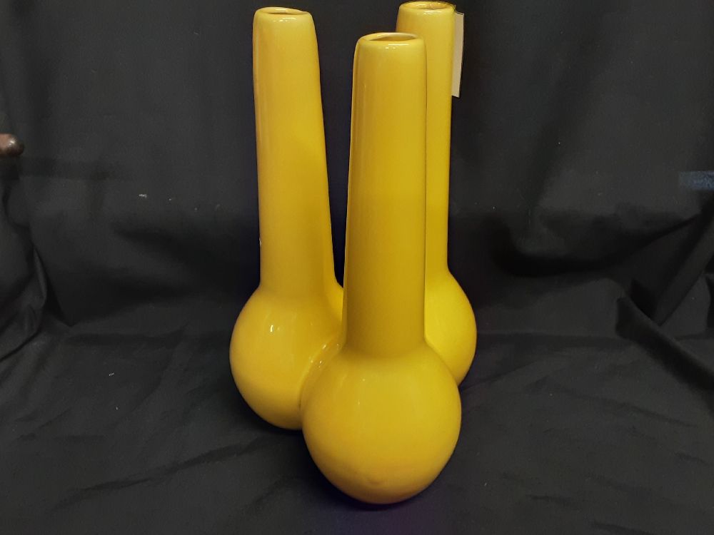 VASE TRIPLE COPENHAGUE JAUNE