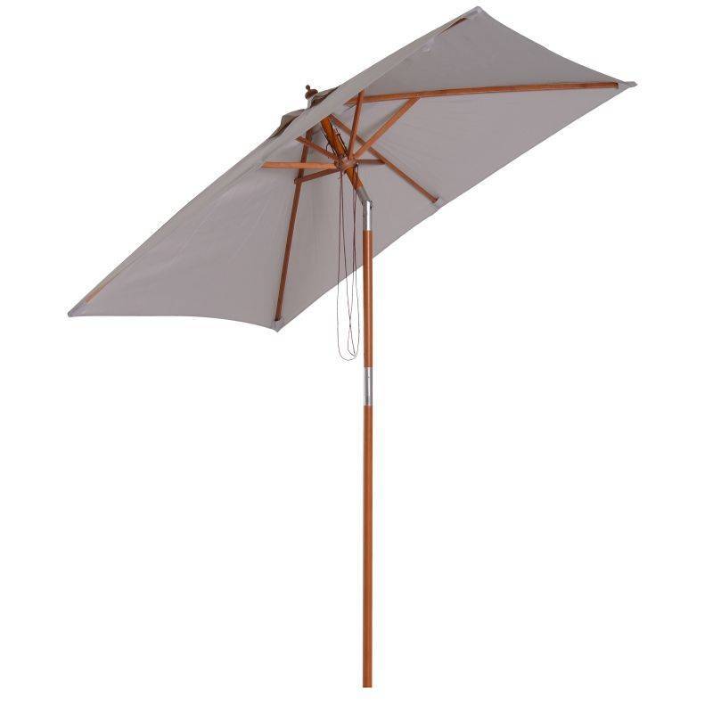 PARASOL INCLINABLE GRIS CLAIR (84D-017GY - P51430) 2ÈME CHOIX