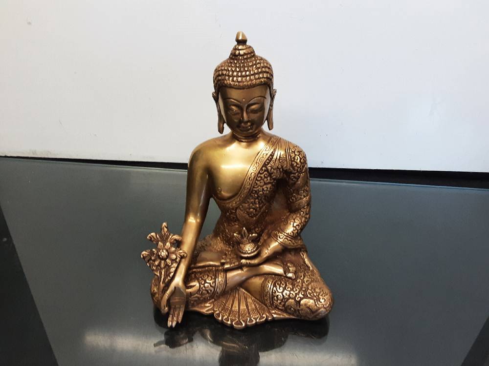  STATUETTE BOUDDHA EN BRONZE 