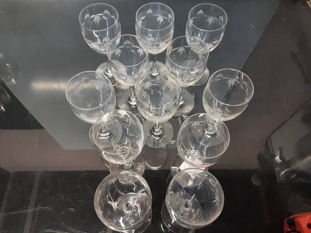 LOT 10 VERRES TAILLES SUR PIED PM