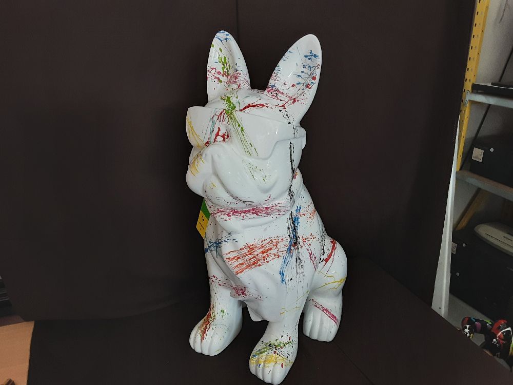 BOULEDOGUE FR A LUNETTES BLANC SPLASH MULTICOLORE H.78CM