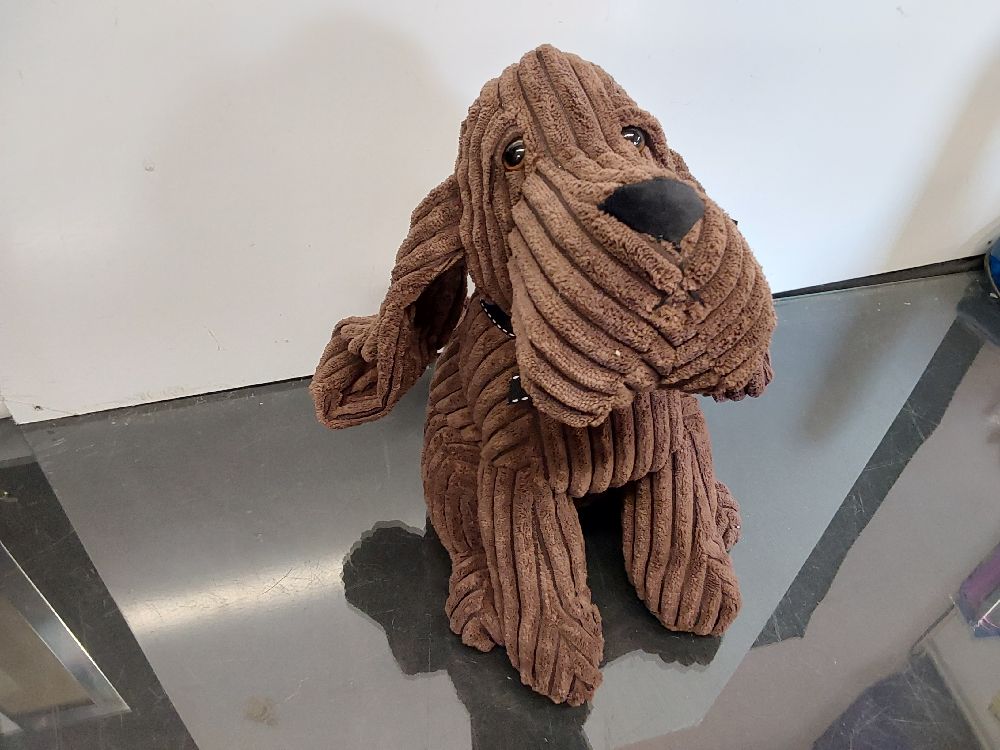 PELUCHE CHIEN BLOQUE PORTE BRUN