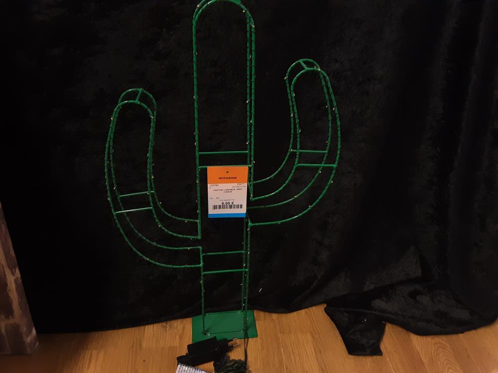 CACTUS LUMINEUX VERT H.60CM