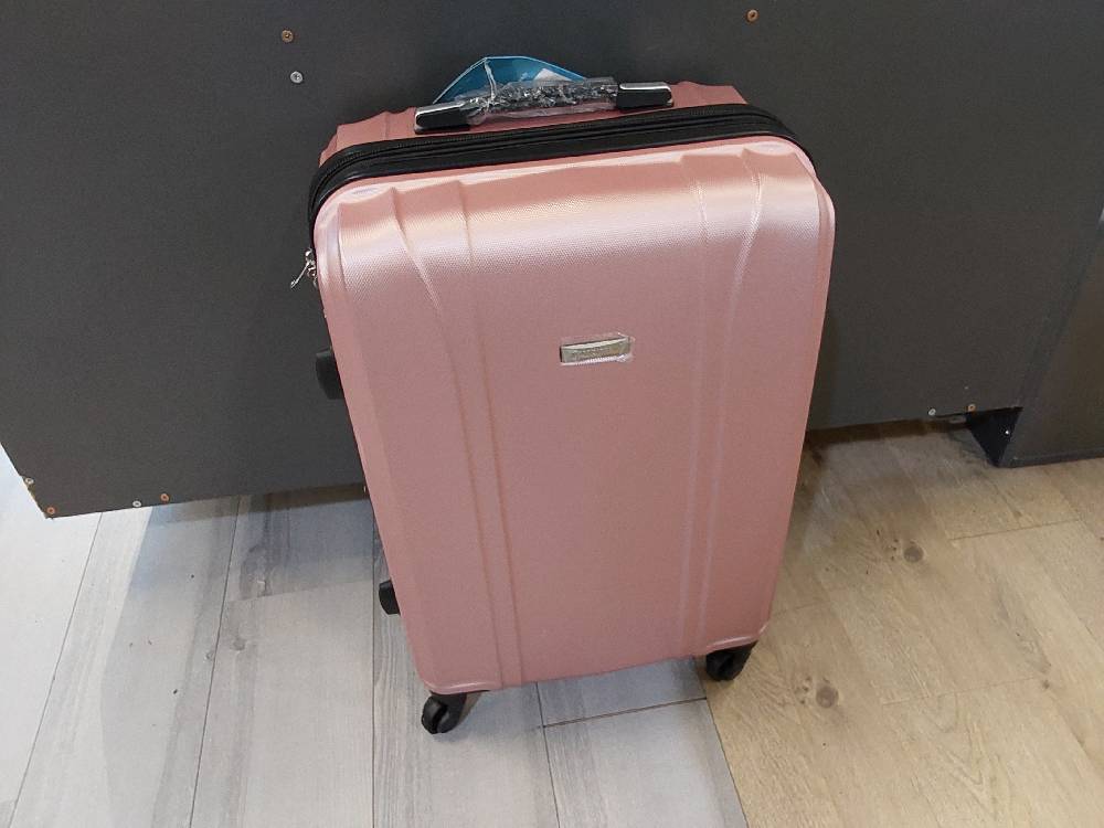 VALISE COLORIS ROSE GOLD MM - 4 ROUES - 100% ABS (03504)
