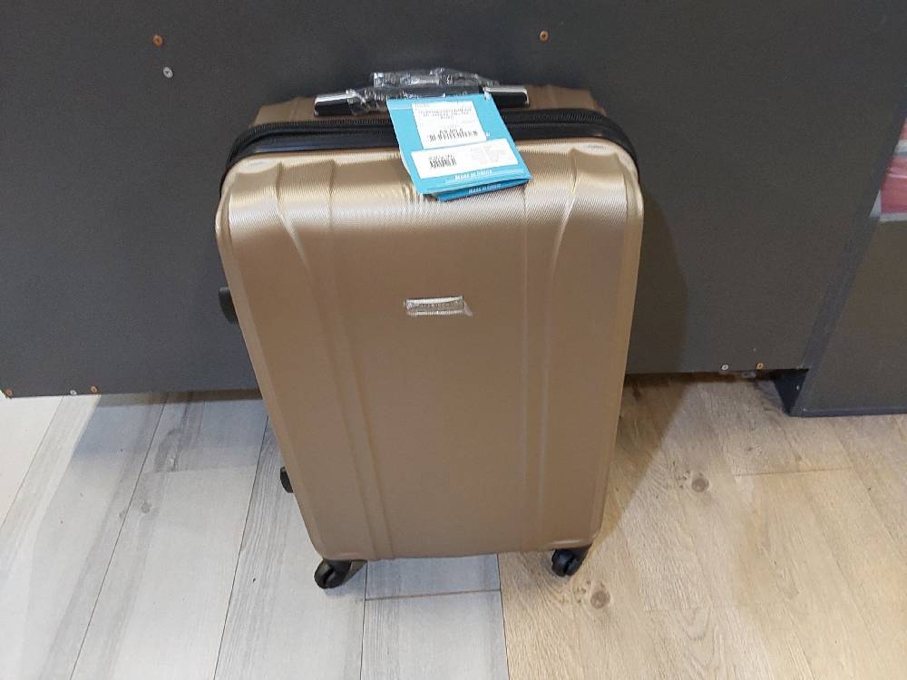 VALISE COLORIS CHAMPAGNE GM - 4 ROUES - 100% ABS (03504)