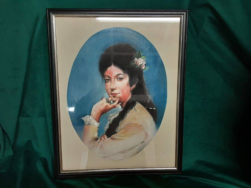 TABLEAU PASTEL PORTRAIT DAME