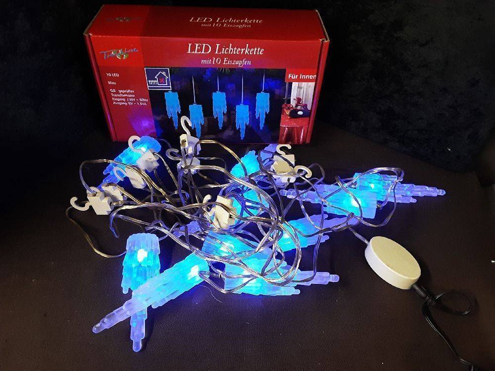 GUIRLANDE 10 LED STALACTITE BLEU