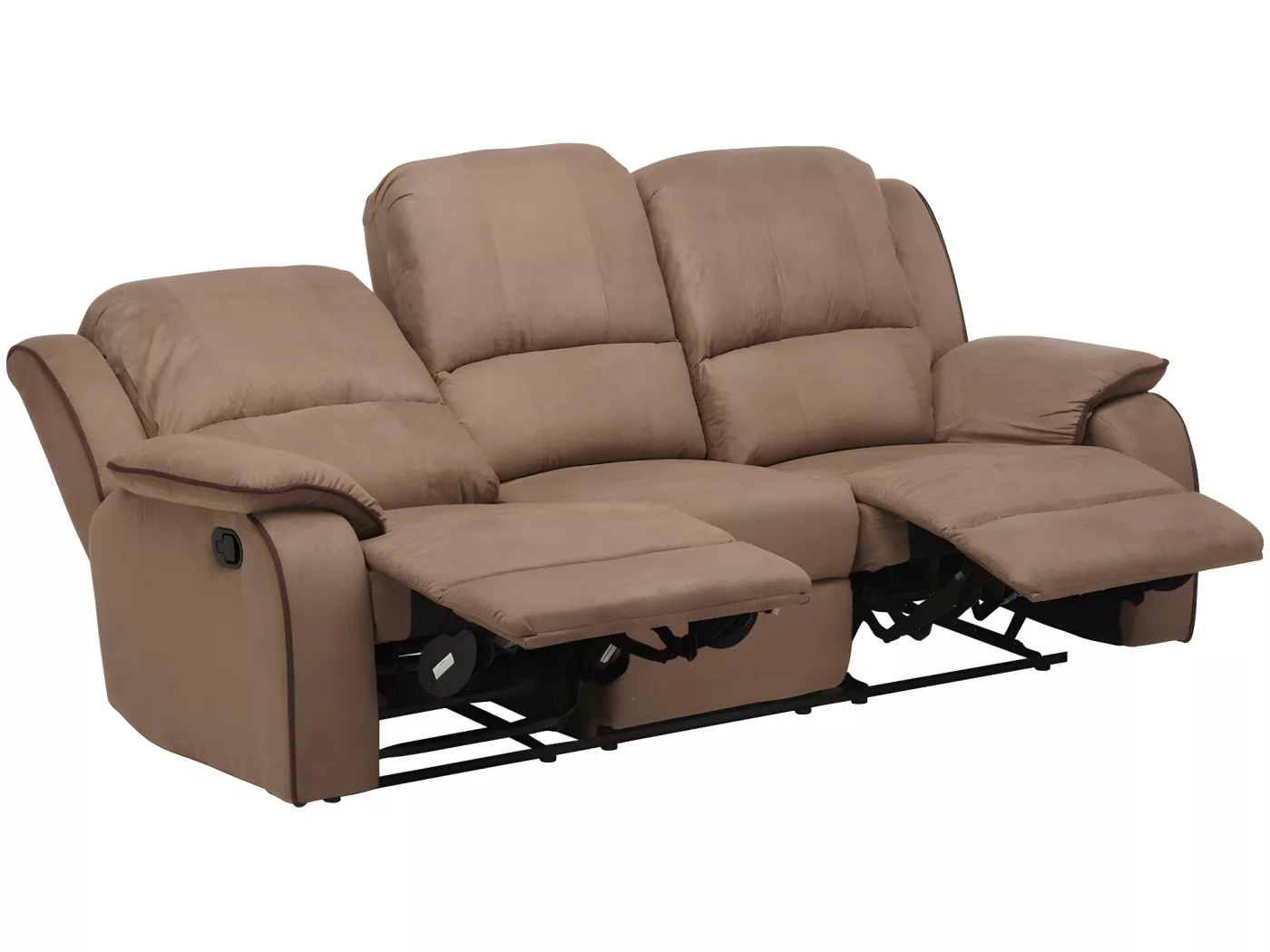 CANAPÉ 3 PLACES RELAX MICROFIBRE TAUPE (991075+994173 - 49892) 2ÈME CHOIX