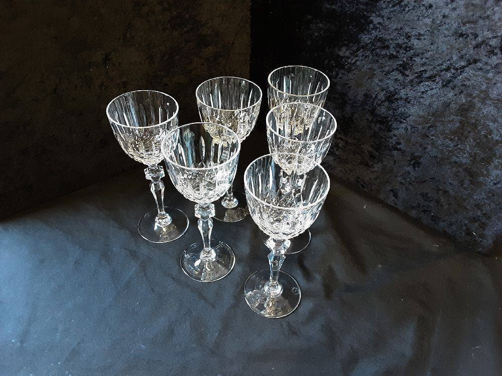 LOT 6 VERRES A VINS CRISTAL LORRAINE MODELE CHARLOTTE