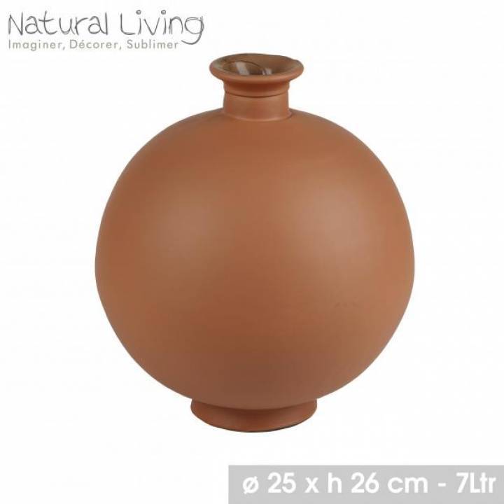 VASE BOULE OPÉRA 7L COLORIS TERRACOTTA H.26CM (08209)