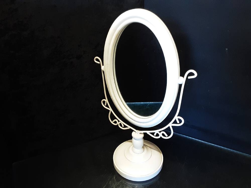 MIROIR OVALE BLANC SUR PIED 