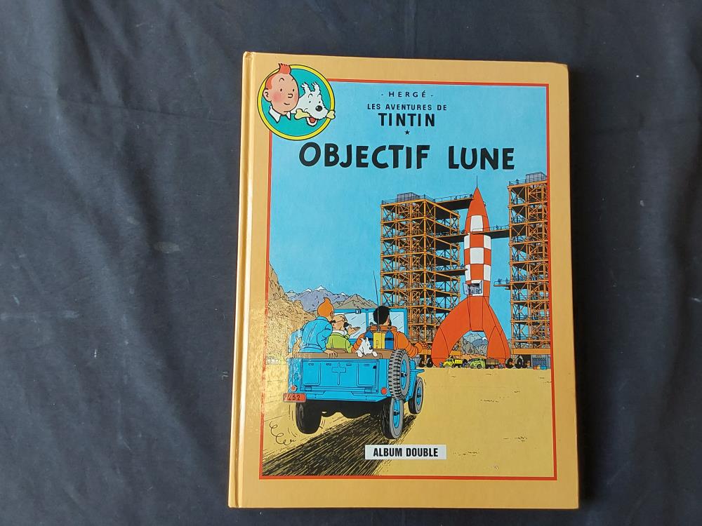 BD ALBUM DOUBLE DE TINTIN  OBJECTIF LUNE ET ON A MARCHE SUR LA LUNE 