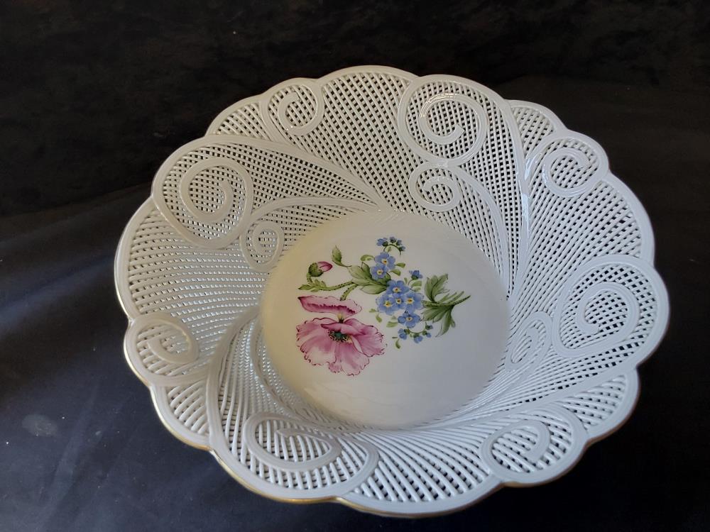 VIDE POCHE AJOURÉ PORCELAINE DE LIMOGES