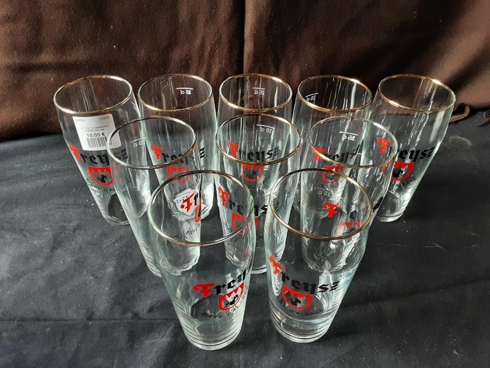 LOT DE 10 VERRES A BIERE FREYSZ