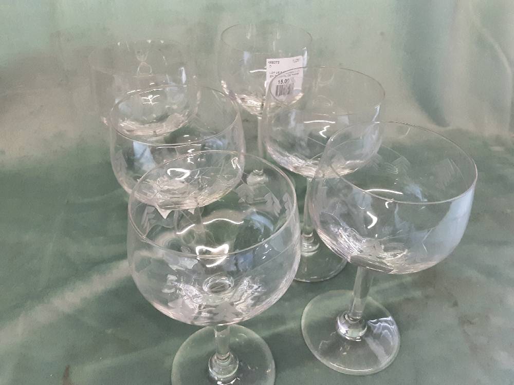 LOT DE 6 VERRES A VIN EN CRISTAL DE THANN 