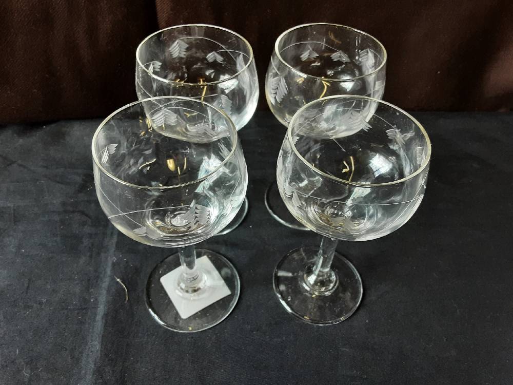 LOT DE 4 VERRES A PORTO EN CRISTAL DE THANN