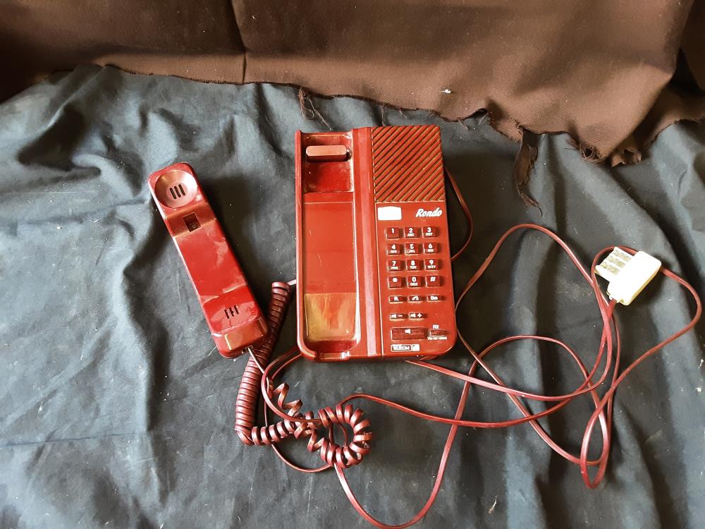 TELEPHONE FIXE FILAIRE ROUGE RONDO