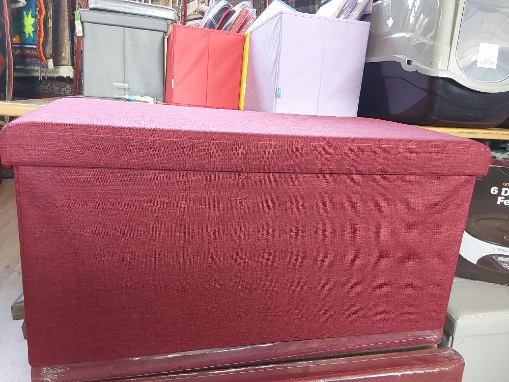 BANC DE RANGEMENT PLIABLE COLORIS BORDEAUX (53496)