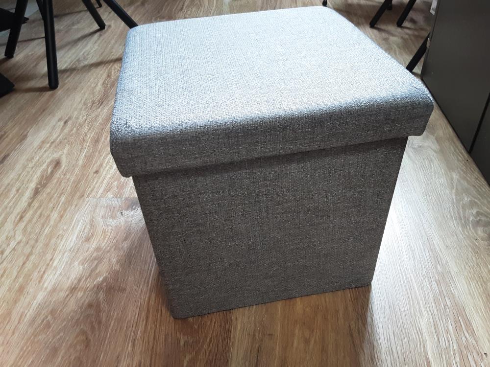 POUF PLIABLE ASPECT LIN COLORIS GRIS (53497)