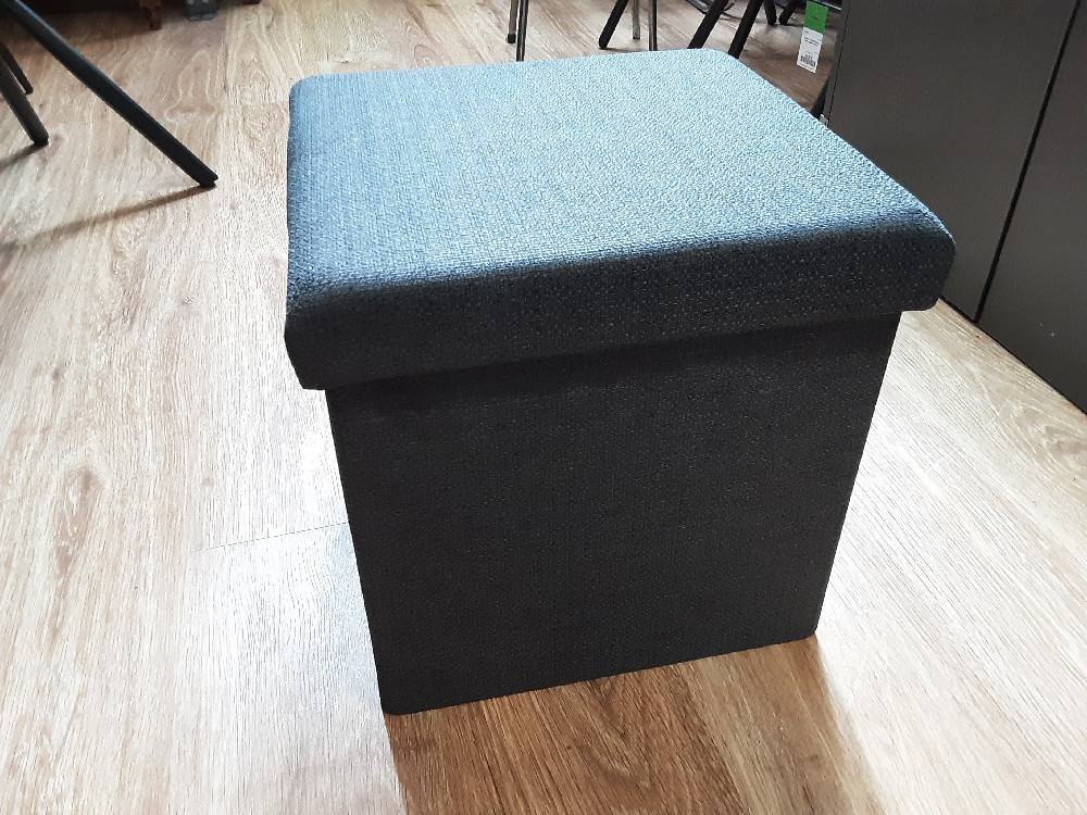 POUF PLIABLE ASPECT LIN COLORIS ANTHRACITE (53498)