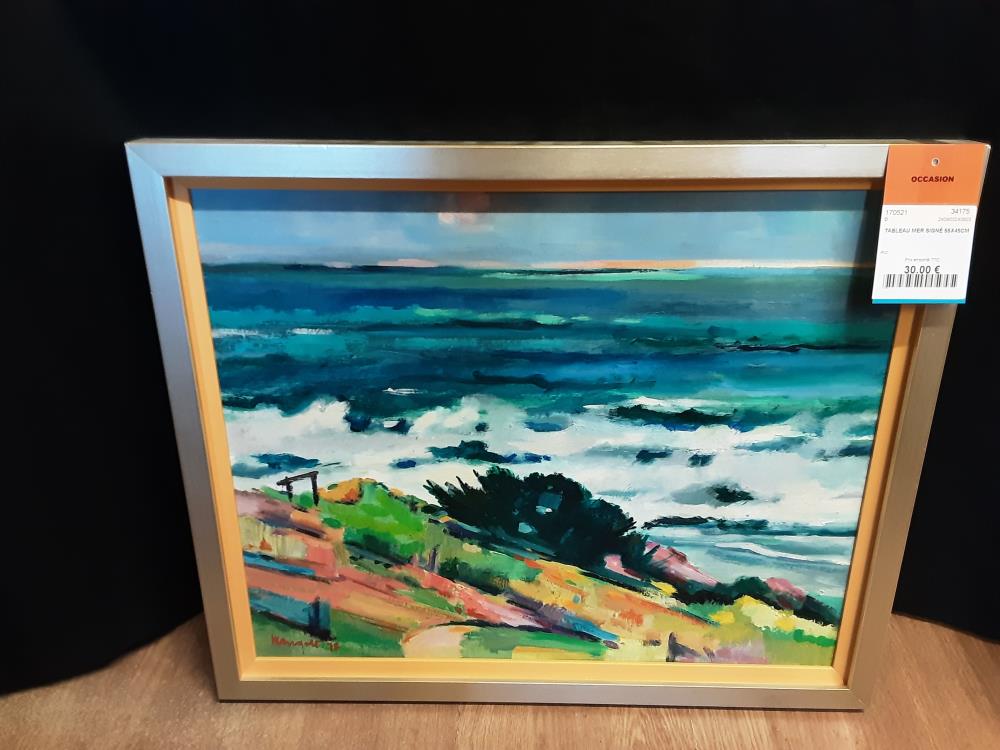 TABLEAU MER SIGNÉ 55X45CM