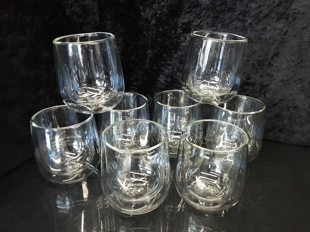 LOT DE 8 VERRES A CAFE LEONARDO ANTI BRULURE GM