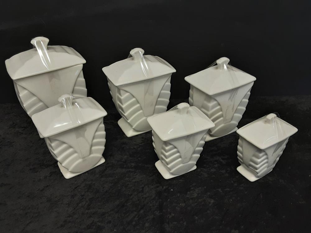 LOT DE 6 POTS PORCELAINE BLANCHE