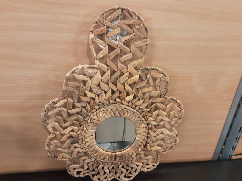 MIROIR ROND CONTOUR JACINTHE D'EAU 46X58CM (53652)
