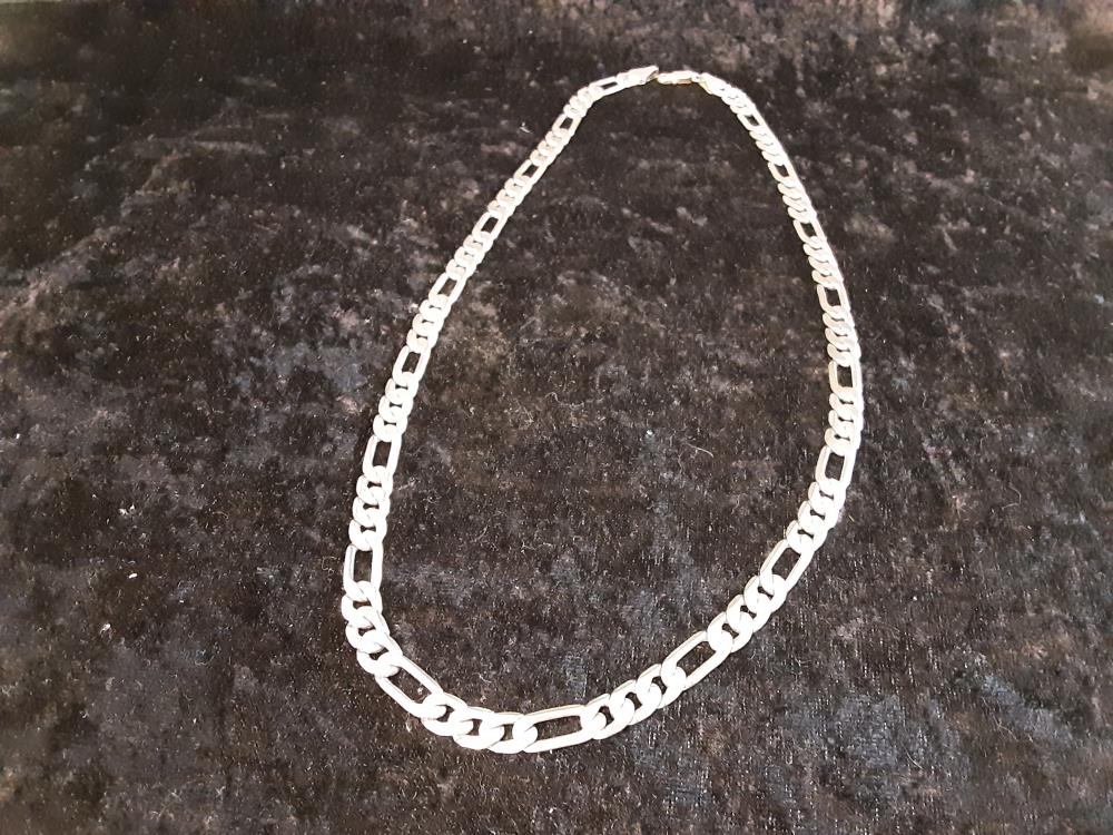 CHAINE ARGENT 60CM MAILLE LARGE