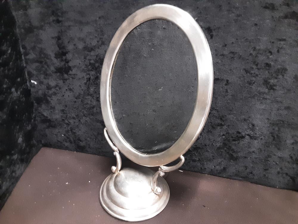 MIROIR OVALE SUR PIED PM ARGENTÉ