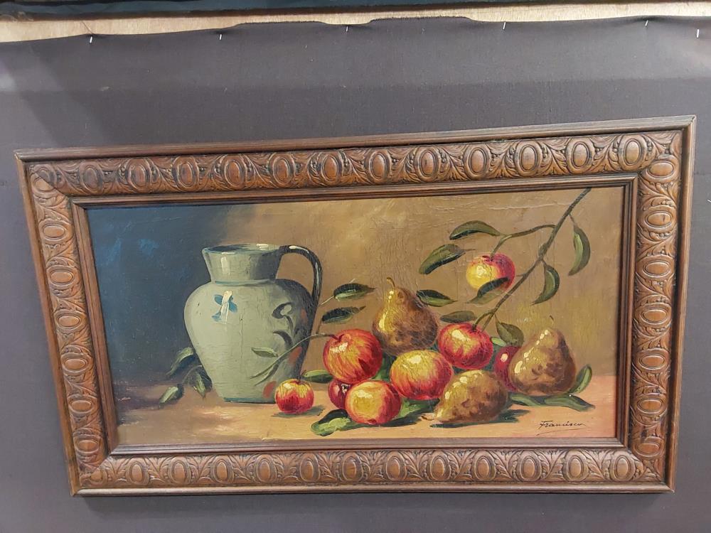 TABLEAU POIRES ET POMMES SIGNÉ FRANCISCO