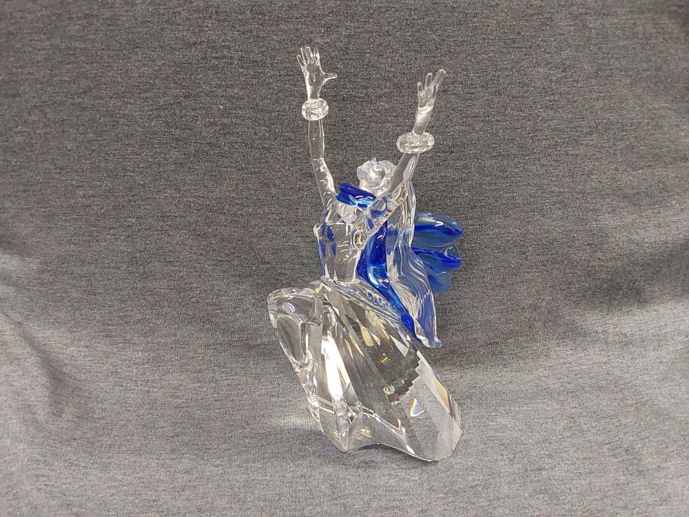 DANSEUSE CRISTAL DE SWAROVSKI DÉTAILS BLEUS H.20CM