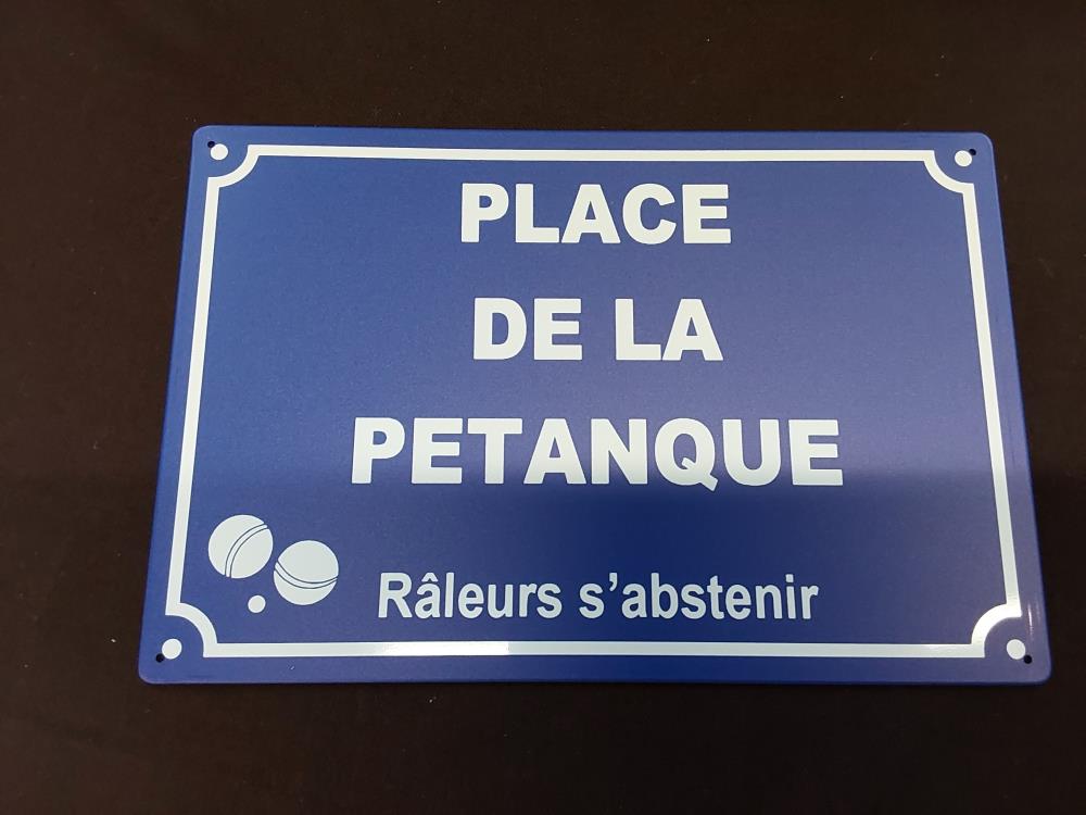 PLAQUE METAL PLACE DE LA PETANQUE 20 X 30CM JF001UW