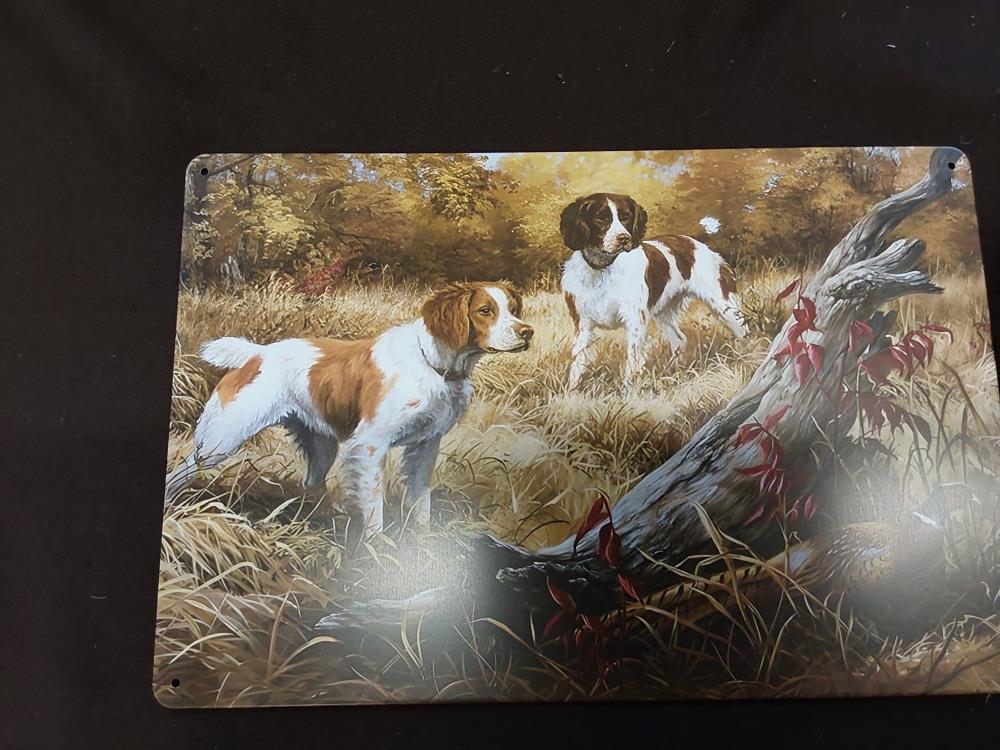 PLAQUE METAL CHIENS DE CHASSES 20 X 30CM JF001Z20