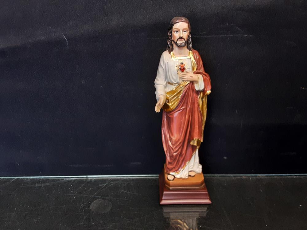 JESUS EN RESINE COULEURS HAUT 21CM HM-5-8