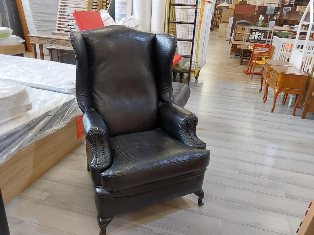 FAUTEUIL CUIR NOIR