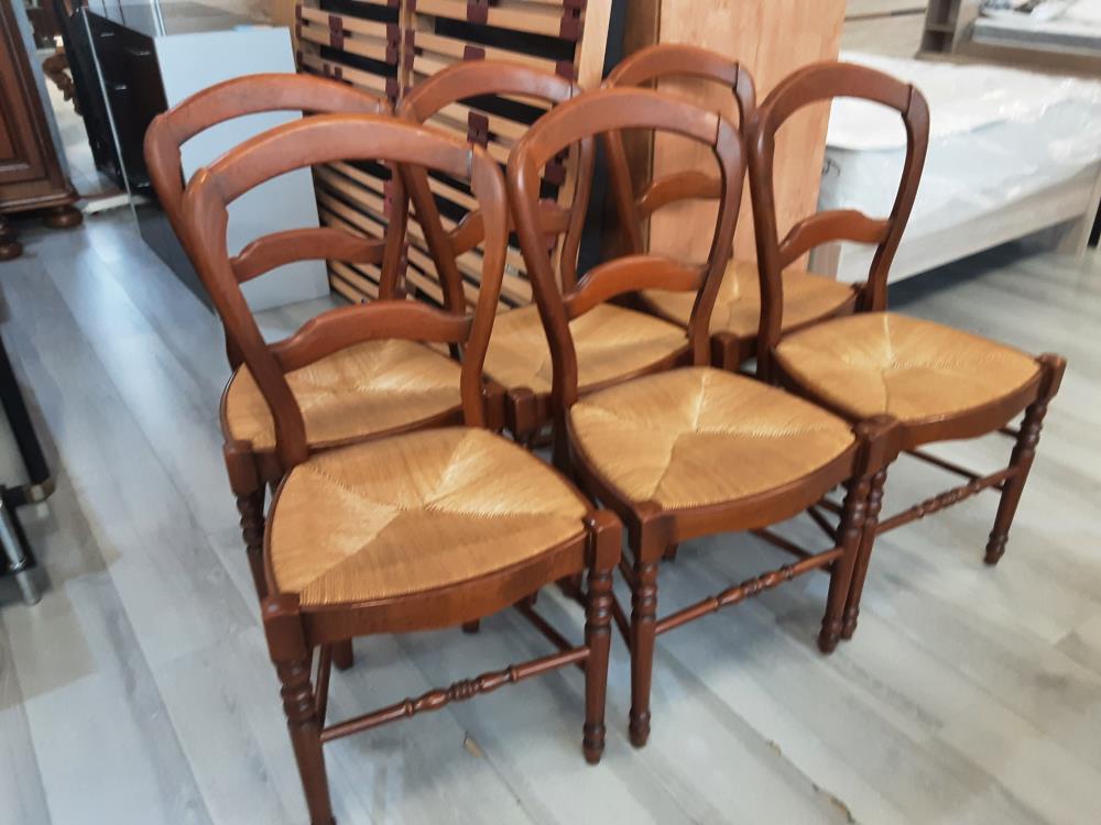 LOT 6 CHAISES ASSISE PAILLE