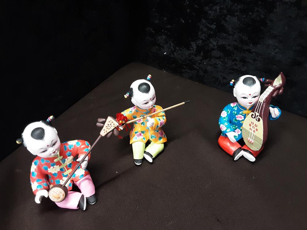 LOT DE 3 MUSICIENS FIGURINES CHINOISES TPM 