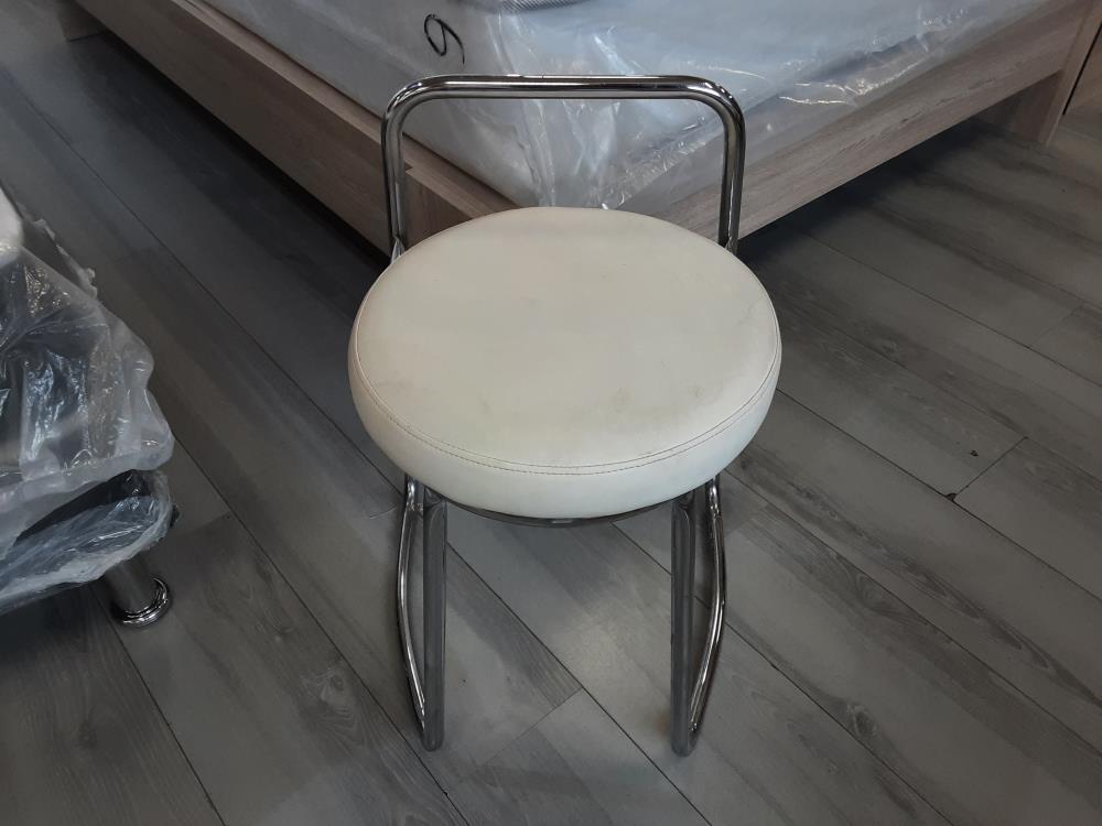 TABOURET MÉTAL ASSISE BLANCHE 