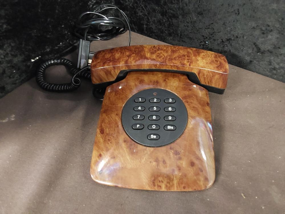 TELEPHONE FIXE VINTAGE BRUN 