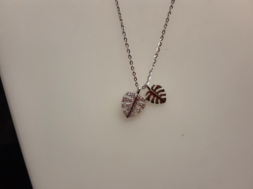 COLLIER EN ARGENT FEUILLES MONSTERA