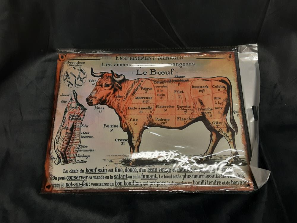 PLAQUE EN METAL BOEUF NU-30 (NS-160)